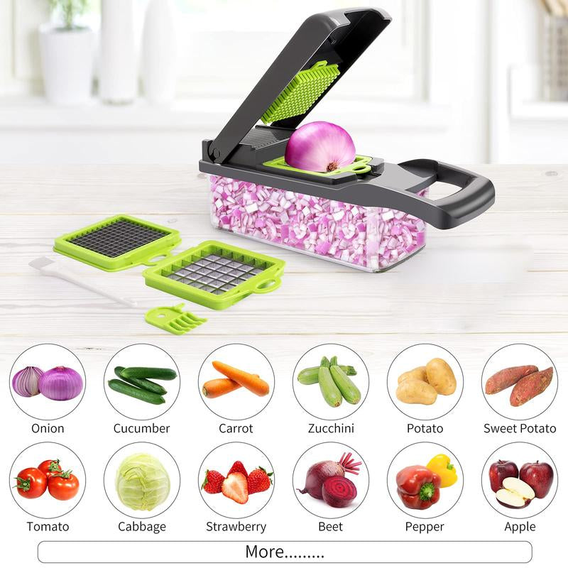 14-In-1 Vegetable Fruit Chopper Cutter Food Onion Veggie Dicer Slicer Kitchen
