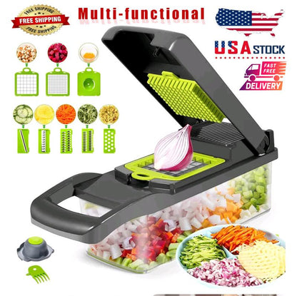 14-In-1 Vegetable Fruit Chopper Cutter Food Onion Veggie Dicer Slicer Kitchen