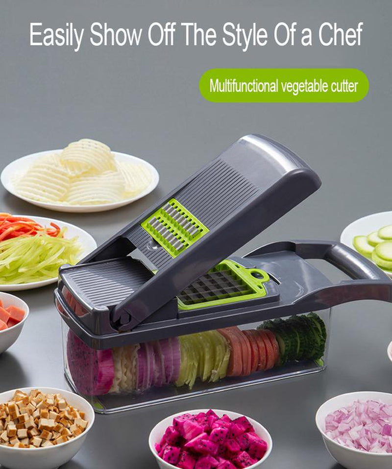 14-In-1 Vegetable Fruit Chopper Cutter Food Onion Veggie Dicer Slicer Kitchen